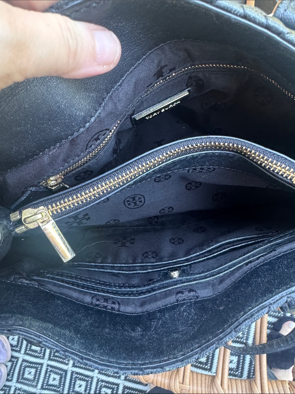 Tory Burch Black Quilted Satchel with Gold Chain-Trim - Picture 7 of 11